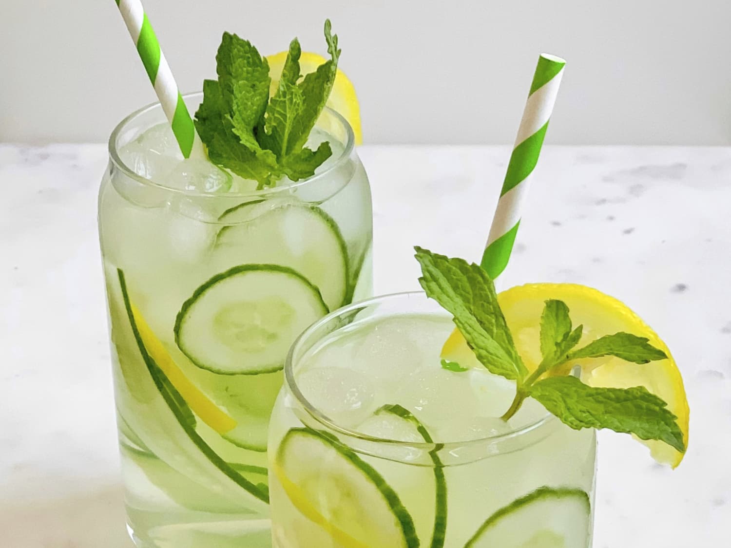 Cucumber Water with Ginger Mint and Lemon